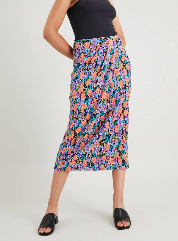 Floral Wrap Plisse Midi Coord Skirt 18
